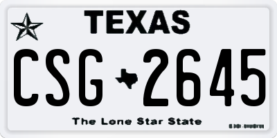 TX license plate CSG2645