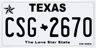 TX license plate CSG2670