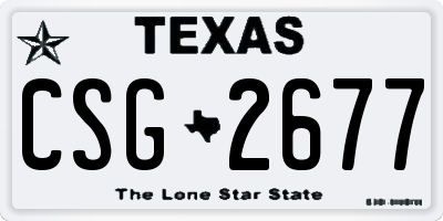 TX license plate CSG2677