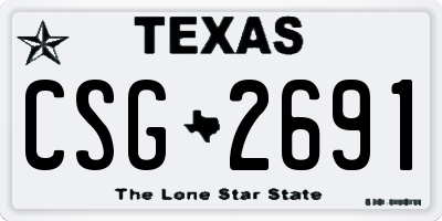 TX license plate CSG2691