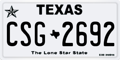 TX license plate CSG2692