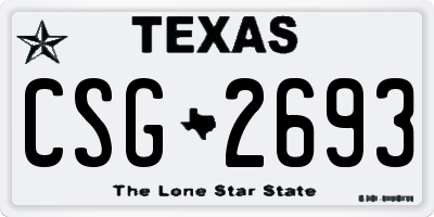 TX license plate CSG2693