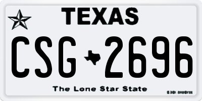 TX license plate CSG2696