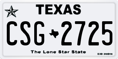 TX license plate CSG2725