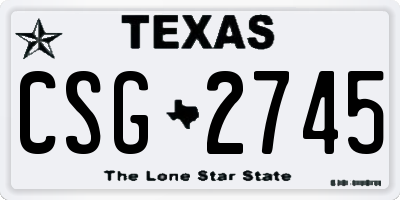 TX license plate CSG2745