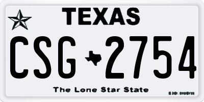 TX license plate CSG2754