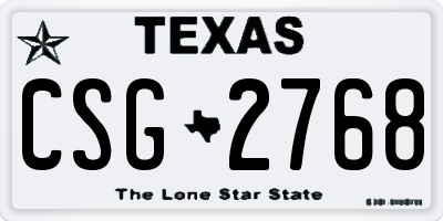 TX license plate CSG2768