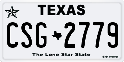 TX license plate CSG2779