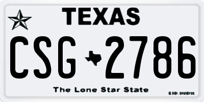 TX license plate CSG2786