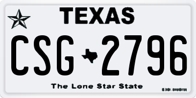 TX license plate CSG2796