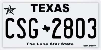 TX license plate CSG2803