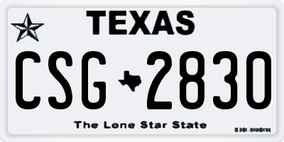 TX license plate CSG2830
