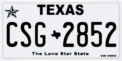 TX license plate CSG2852