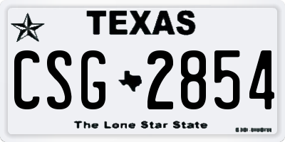 TX license plate CSG2854