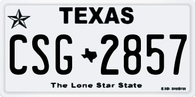 TX license plate CSG2857