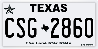 TX license plate CSG2860