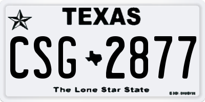 TX license plate CSG2877
