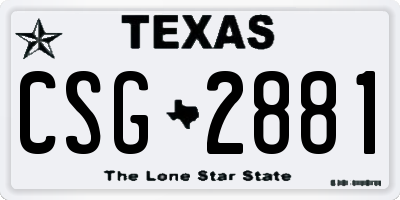TX license plate CSG2881
