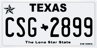 TX license plate CSG2899