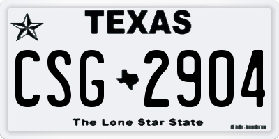 TX license plate CSG2904