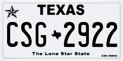 TX license plate CSG2922