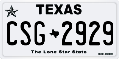 TX license plate CSG2929