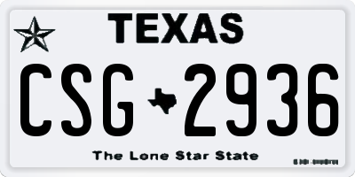 TX license plate CSG2936