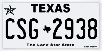 TX license plate CSG2938