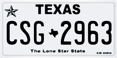 TX license plate CSG2963