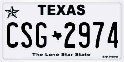 TX license plate CSG2974