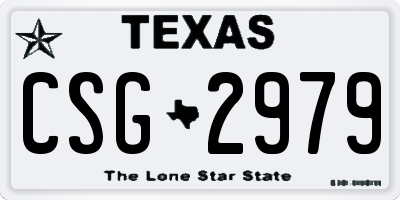 TX license plate CSG2979