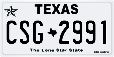 TX license plate CSG2991