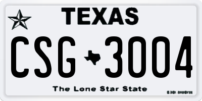 TX license plate CSG3004