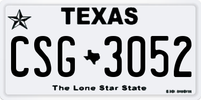 TX license plate CSG3052