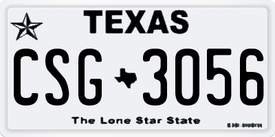 TX license plate CSG3056