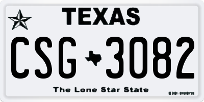 TX license plate CSG3082