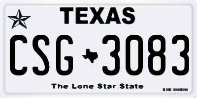 TX license plate CSG3083