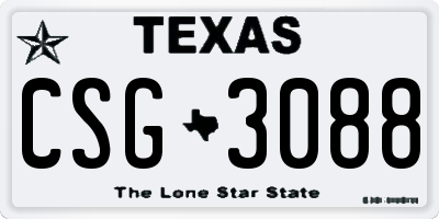 TX license plate CSG3088