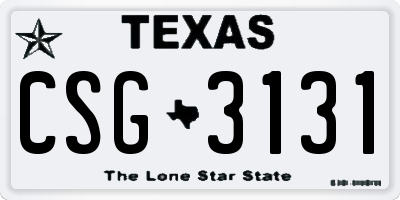 TX license plate CSG3131