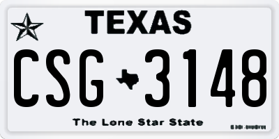 TX license plate CSG3148