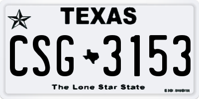 TX license plate CSG3153