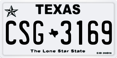 TX license plate CSG3169
