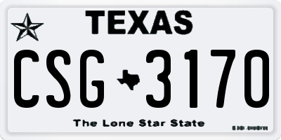 TX license plate CSG3170