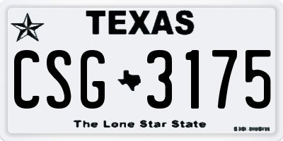 TX license plate CSG3175