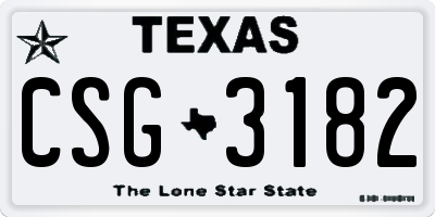TX license plate CSG3182