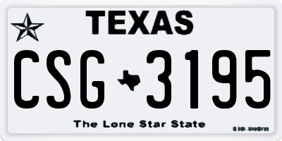 TX license plate CSG3195