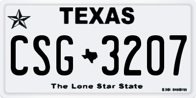 TX license plate CSG3207
