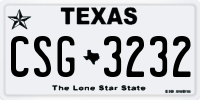 TX license plate CSG3232