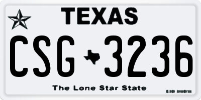 TX license plate CSG3236