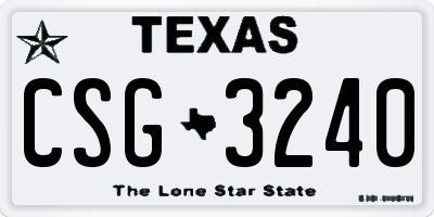 TX license plate CSG3240